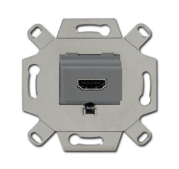 ABB BJE Мех Механизм HDMI-розетки/разъёма, HDMI-type A, Full HD, 20 полюсов, цвет серый 2CKA000230A0432