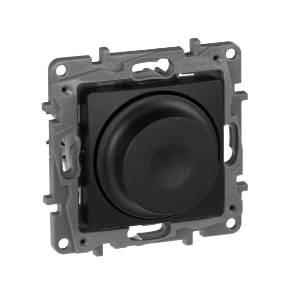 Купить Legrand Etika Антрацит Светорегулятор поворотный, 300Вт, без нейтрали 672619