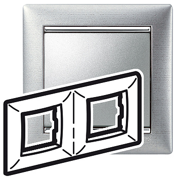 Legrand Valena Алюминий матовый Рамка 2-ая гориз 770332
