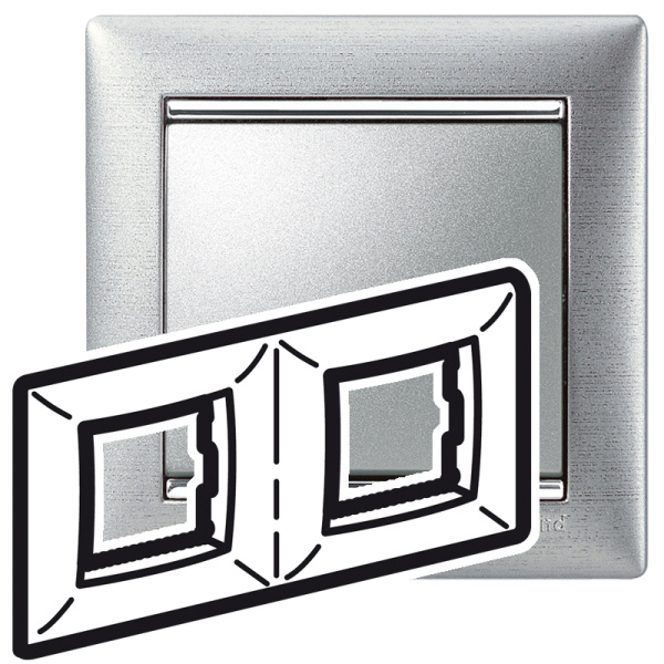 Legrand Valena Алюминий матовый Рамка 2-ая гориз 770332