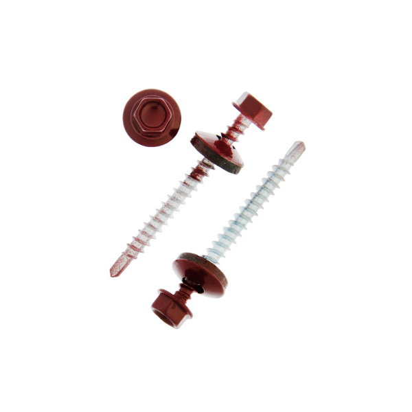 Tech-Krep Саморез КР св. 4,8х51 RAL-3011 (тёмно-красный) (200 шт) - ведро 103287