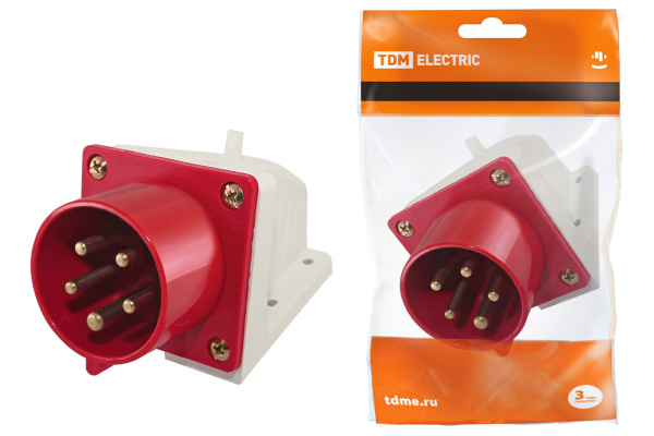 TDM Вилка 515 стационарная 3Р+РЕ+N 16А 380В IP44 SQ0605-0013