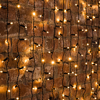 NEON-NIGHT Гирлянда светодиодная «Дождь» 2x0,8 м, черный провод, 230 В, диоды ТЕПЛЫЙ БЕЛЫЙ 235-286