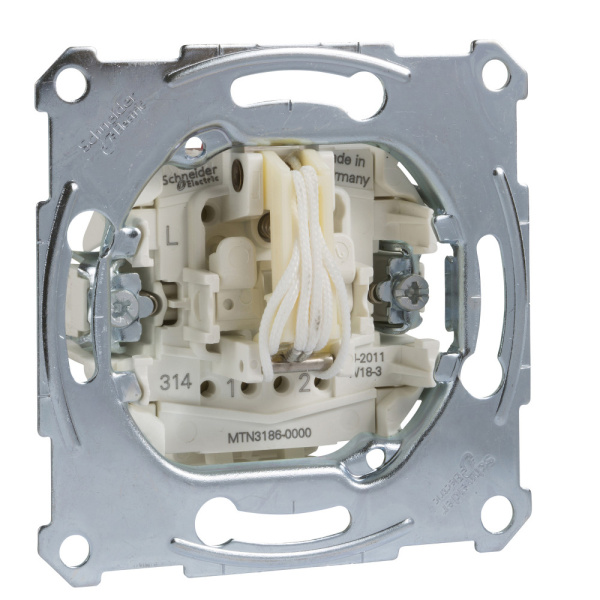 Купить SE Merten Механизм переключателя 1-полюсного на 2 направления со шнурком сх.1, 10A MTN3186-0000