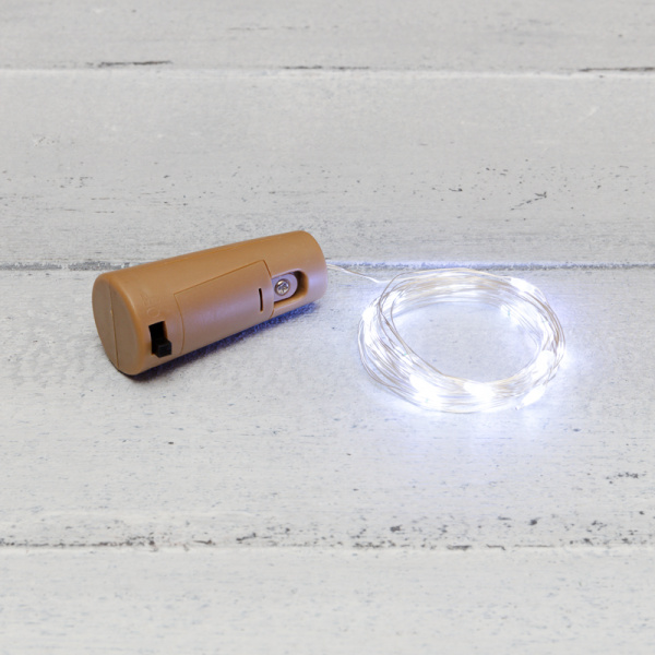 NEON-NIGHT Гирлянда «Роса» с пробкой 2 м, 20 LED, белое свечение, 3хLR44 в комплекте 302-025