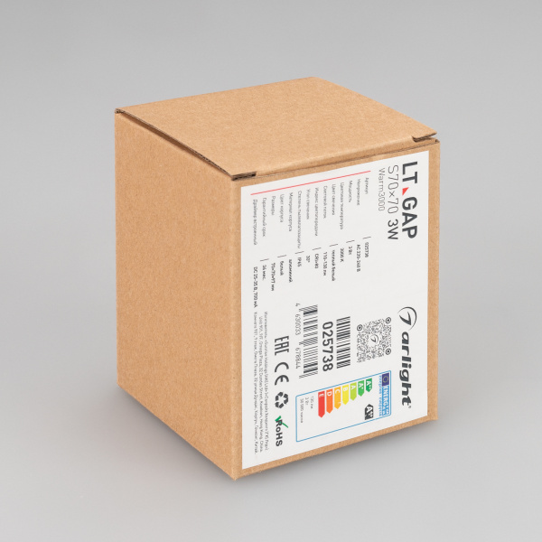 Купить Arlight Светильник LT-GAP-S70x70-3W Warm3000 (WH, 30 deg) (IP65 Металл, 3 года) 025738