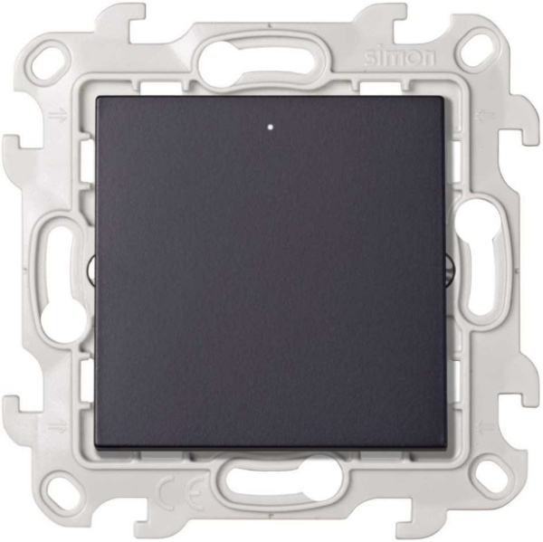 Simon 24 Графит Кнопочный выключатель с подсветкой 10A 250В~ 2420160-038