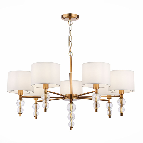 Evoluce SLE105713-07 Люстра подвесная Латунь, Прозрачный/Белый E14 7*40W