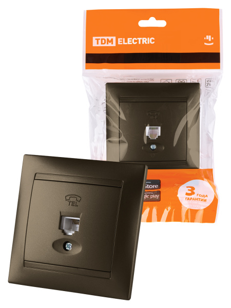 TDM Розетка телефонная RJ11 бронза "Лама" SQ1815-0715