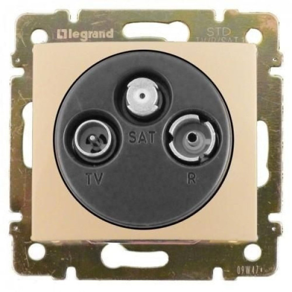 Купить Legrand Valena Крем Розетка TV-FM-SAT проходная 2400MHz 14дБ 774337