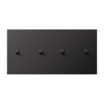 JUNG LS1912 Dark Центральная плата, 2 поста, для горизонтальной установки, тумблеры 2+2,цилиндр; метал. исполнение AL12-250DR01