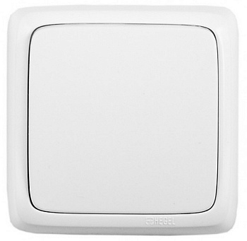 Hegel Альфа наруж Белый ВА10-115 Выключатель 1-клавишный с монт. пластиной