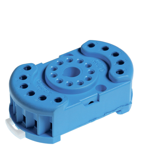 Finder Розетка с винтовыми клеммами (с зажимной клетью) для реле 60.12, таймера 88.12; в комплекте металлическая клипса 090.33; версия: синий цвет ; у 9022SMH