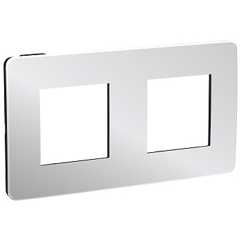 SE Unica Studio Хром/Антрацит Рамка 2-ная NU280456