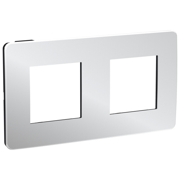 SE Unica Studio Хром/Антрацит Рамка 2-ная NU280456