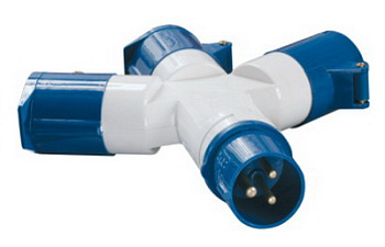 DEKraft Адаптер трехлучевой 1013 2Р+РЕ 16А 250В IP44 АП-102 26081DEK