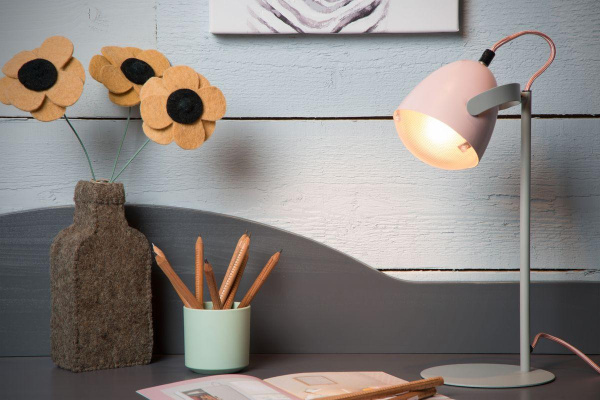 Купить Lucide DYLAN Розовый Настольная лампа 05537/01/66