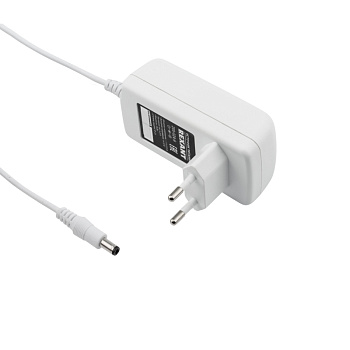 Источник питания 12V, 24W с DC Разъемом подключения 5.5*2.1, IP23 Белый корпус Rexant 200-024-6