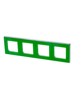 ABB EPJ Levit зелёный / дымчатый чёрный Рамка 4 поста 2CHH015040A6067