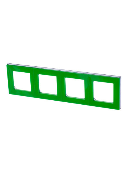 ABB EPJ Levit зелёный / дымчатый чёрный Рамка 4 поста 2CHH015040A6067