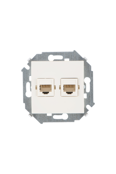 Купить Simon 15 Бежевая Розетка компьютерная 2-ая RJ45 кат.5е 1591593-031