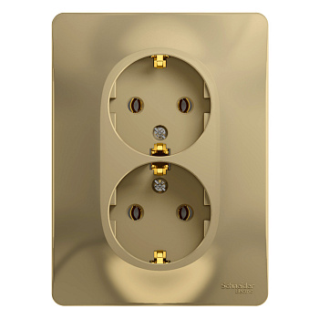 Systeme Electric Glossa Титан Розетка 2-я с/з (в сборе с рамкой)