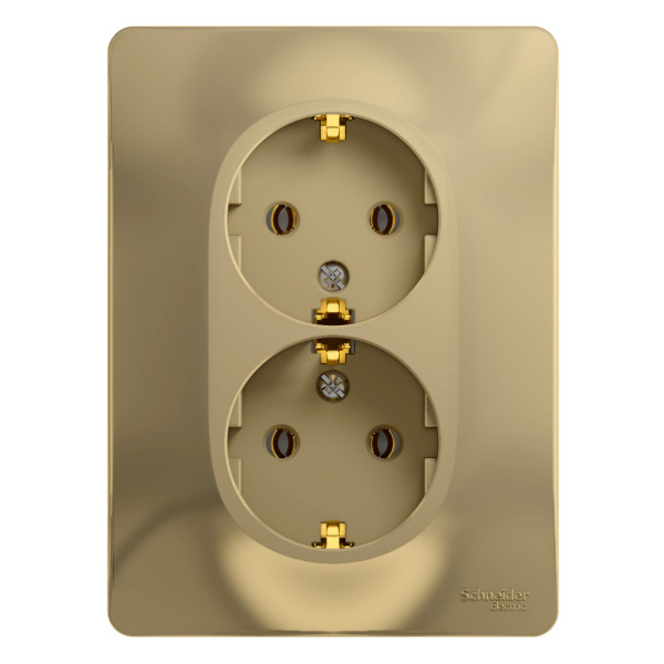 Systeme Electric Glossa Титан Розетка 2-я с/з (в сборе с рамкой)