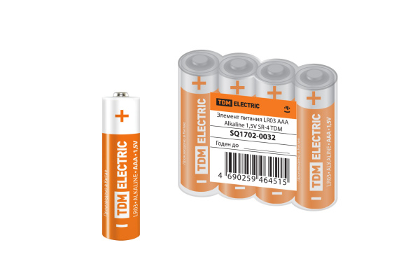 TDM Элемент питания LR03 AAA Alkaline 1,5V SR-4 SQ1702-0032