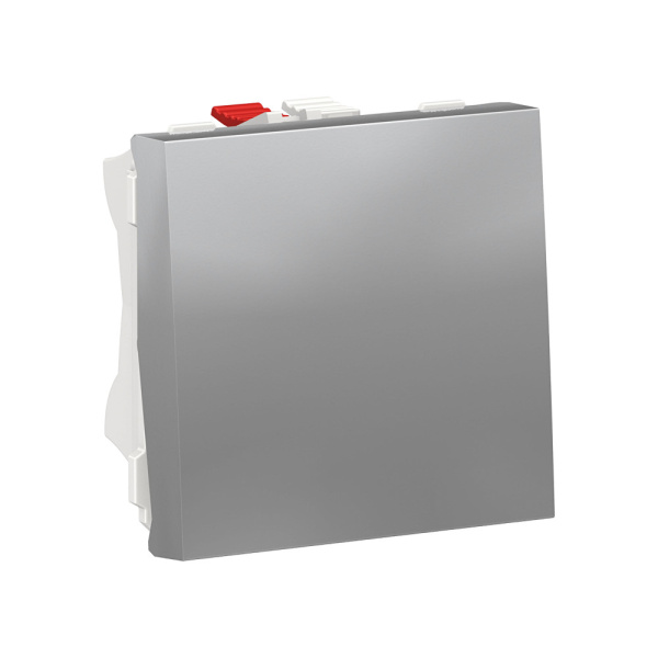 SE Unica Modular Алюминий Переключатель 1-клавишный, сх. 6, 10 AX, 250В, 2 модуля NU320330