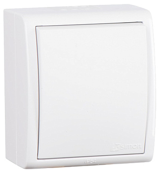 Simon 15 Aqua Белый Выключатель 1-клавишный наружный, IP54 1594101-030