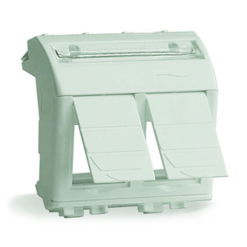 DKC Адаптер для 2-х информационных разъемов Systimax, белый, 2мод