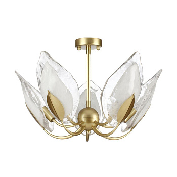 Odeon Light 4924/5 HALL ODL22 371 матов.золотой/белый/стекло Люстра E14 5*40W MOKARTA