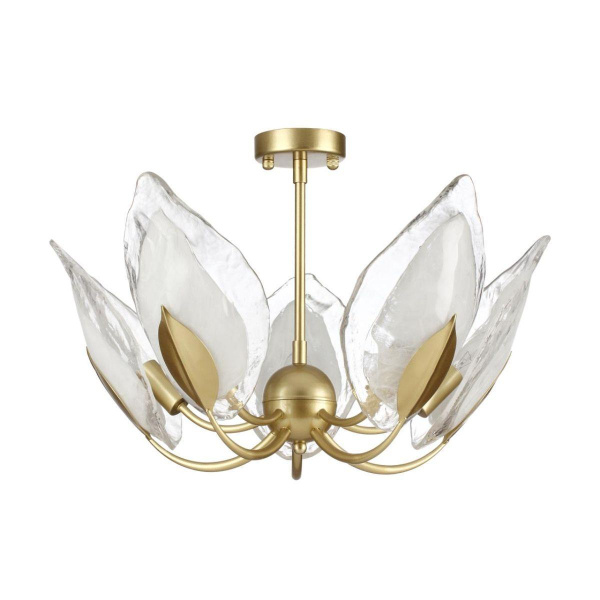 Odeon Light 4924/5 HALL ODL22 371 матов.золотой/белый/стекло Люстра E14 5*40W MOKARTA