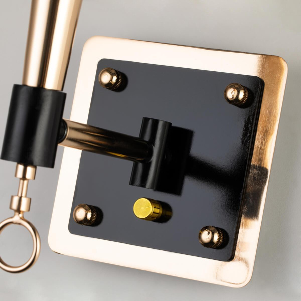 Купить Favourite Classic настенный светильник каркас черного и золотого цвета, абажур из черной ткани, управление с помощью диммера 2708-1W