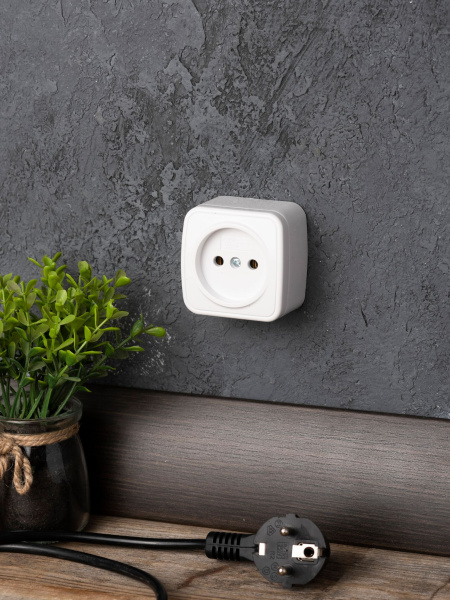 Купить EKF Basic Минск Белый Розетка б/з, 10А, ОП