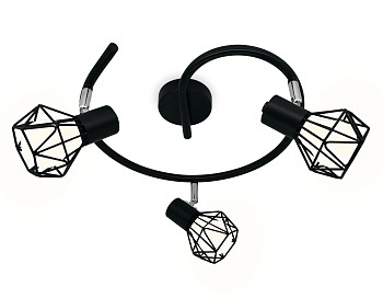 Ambrella Настенно-потолочный спот в стиле лофт TR8624/3 BK/CH черный/хром E27*3 max 40W D330*175