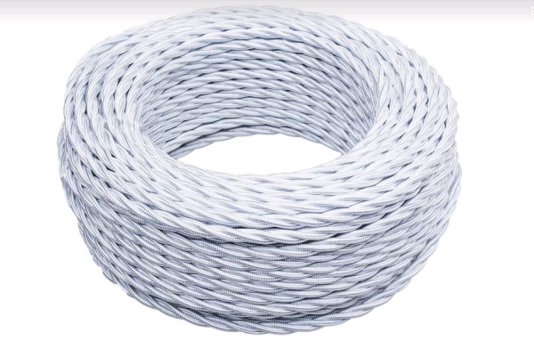 BIRONI Белый глянец Витой провод 3*0,75 10м B1-432-071-10