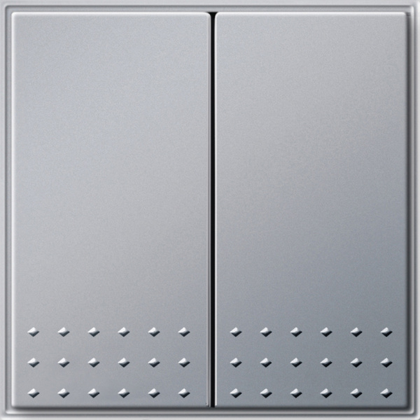 Gira TX-44 Алюминий Выключатель 2-клавишный нажимной (клавиши с самовозвратом) 012565