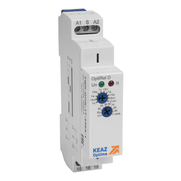 КЭАЗ Реле времени OptiRel D TMR-DOF-1T-240U-1 задержка выключения 16А 1СО 12-230АС/DC