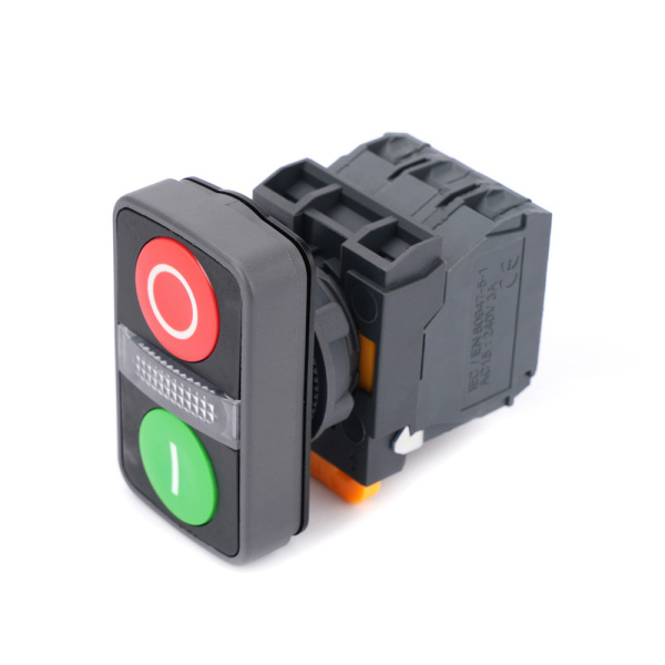 Systeme Electric Кн двойн SB5 в сборе модуль 22мм з "I"+сигн лампа+кр "О" пластик 24ВDС 1НО+1НЗ