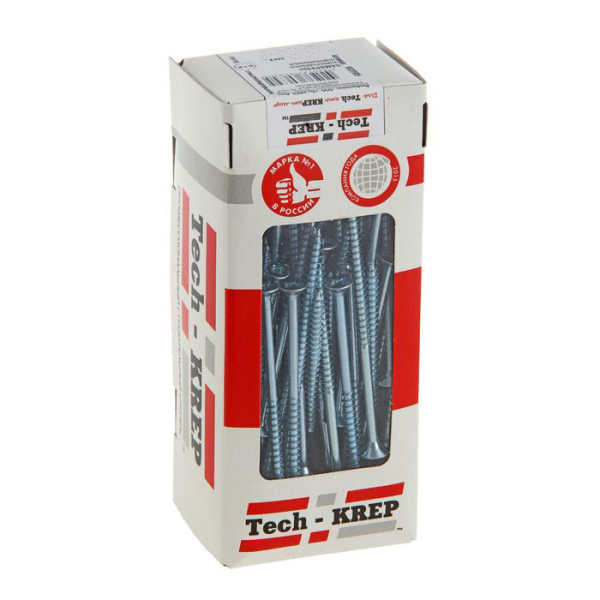 Tech-Krep Саморезы универсальные  130х6,0 мм (50 шт)  оцинкованные - коробка с ок. Tech-Kr 102215