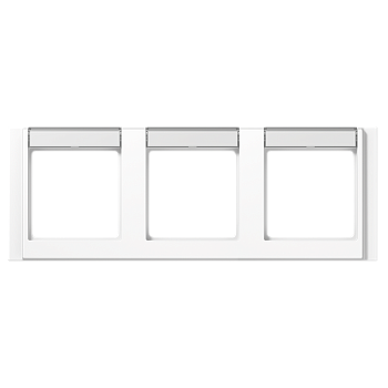 JUNG A 500 Белая Рамка 3-ая с шильдиком горизонтальная A5830NAWW