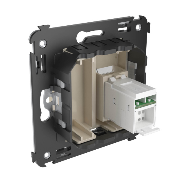 Купить DKC Компьютерная розетка RJ-45 в стену, кат.5e одинарная, "Avanti","Ванильная дымка"