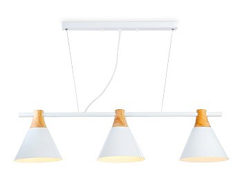 Ambrella Подвесной светильник в стиле лофт TR8196/3 WH/LW белый/светлое дерево E27*3 max 40W 880*200*1010