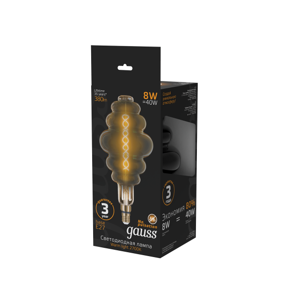 Купить Gauss Лампа Filament Honeycomb 8W 380lm 2700К Е27 gray flexible LED 159802008