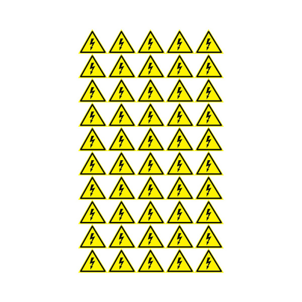 Наклейка знак электробезопасности «Опасность поражения электротоком» 25х25х25 мм 100 шт. Rexant 56-0006-1