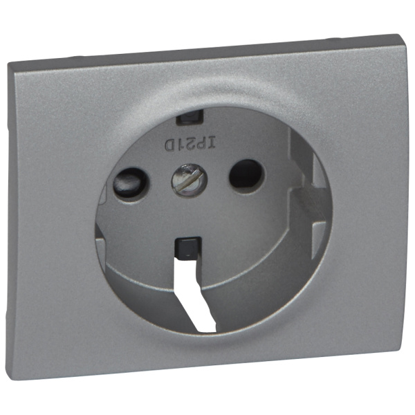 Legrand Galea Life Алюминий Накладка розетки с/з, с защитными шторками 771321