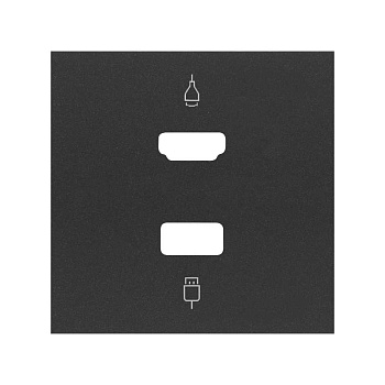 Simon 100 Черный матовый Накладка розетки HDMI + USB 10001095-238