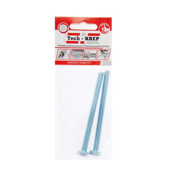 Tech-Krep Болт DIN933 с шестигранной головкой оцинк. М8х120 (2 шт) - пакет 126506