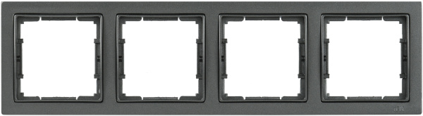 IEK РУ-4-БА Рамка четырехместная квадратная BOLERO Q1 антрацит EMB42-K95-Q1